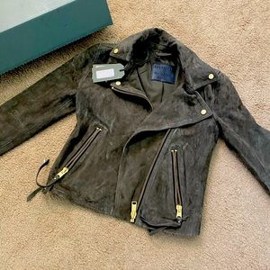 Suede leather jacket